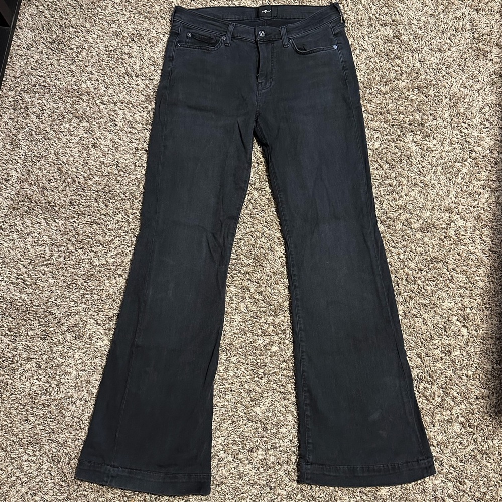 7 For All Mankind Women's Black Flare Jeans size 30